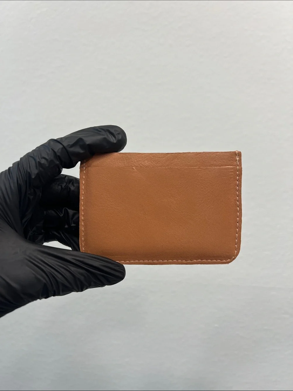 Mandrn Tan Leather Card Sleeve Wallet